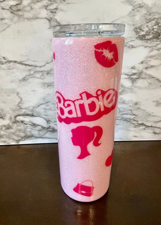 Barbie Pink Glitter Tumbler