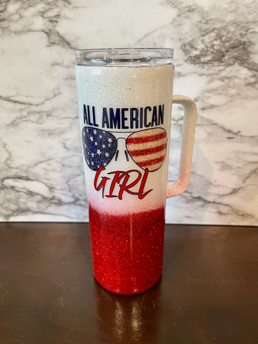 All American Girl Handled Tumbler