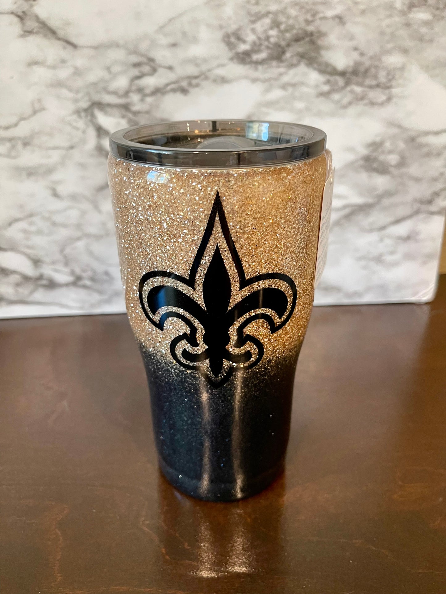 New Orleans Saints Glittered Tumbler