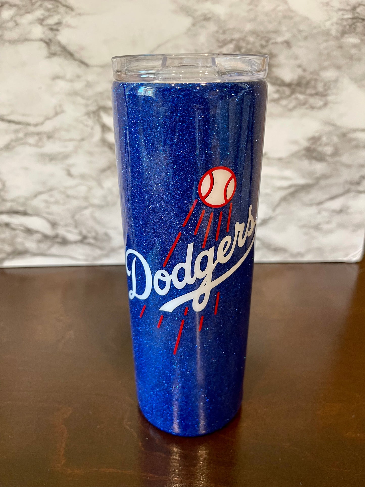 Dodgers Glitter Tumbler