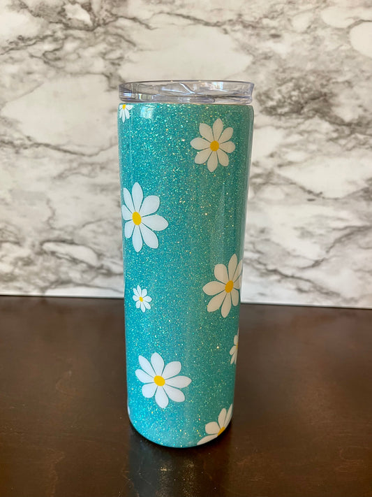 Daisy Teal Tumbler