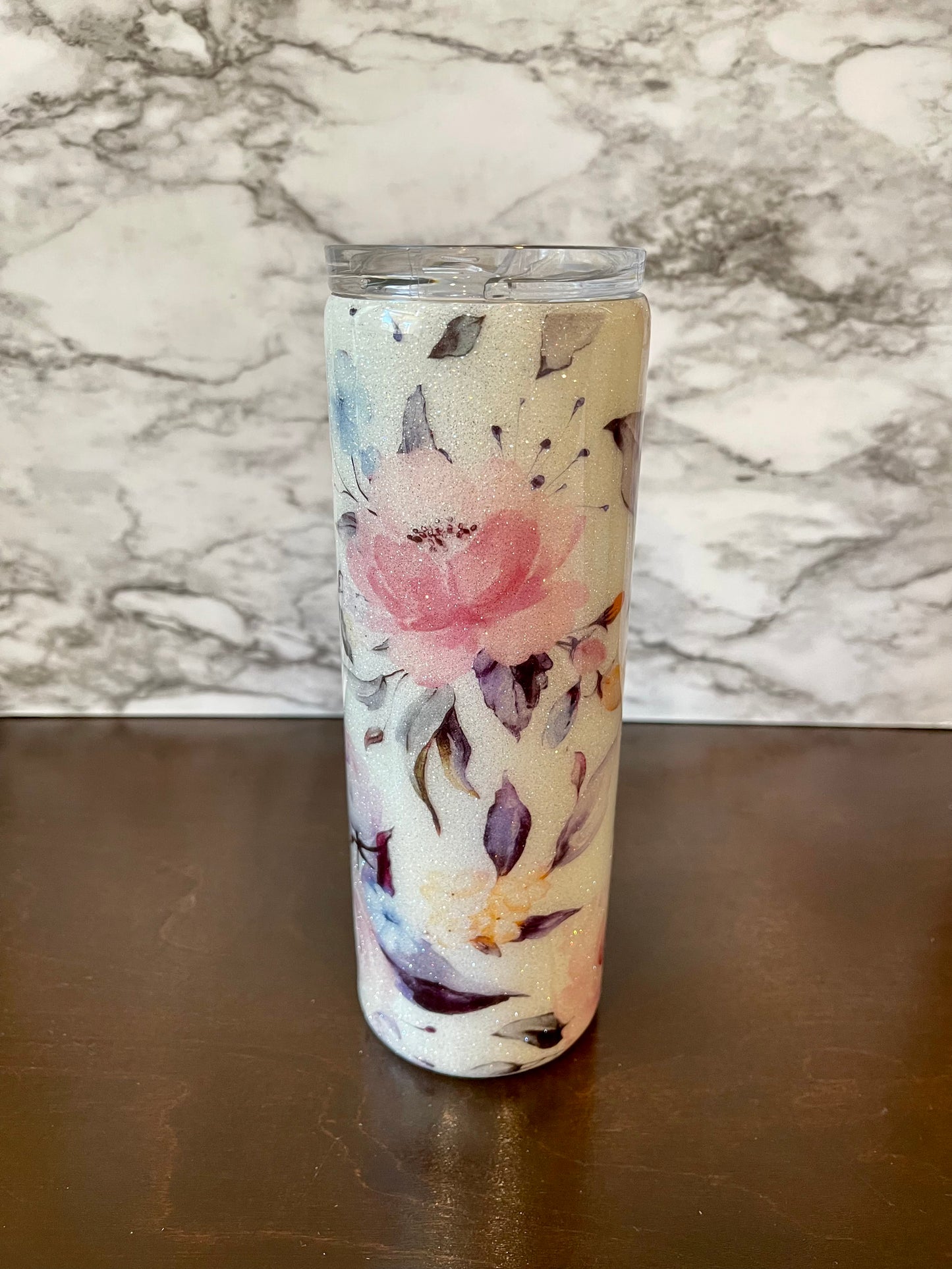 Floral Pink full wrap Tumbler