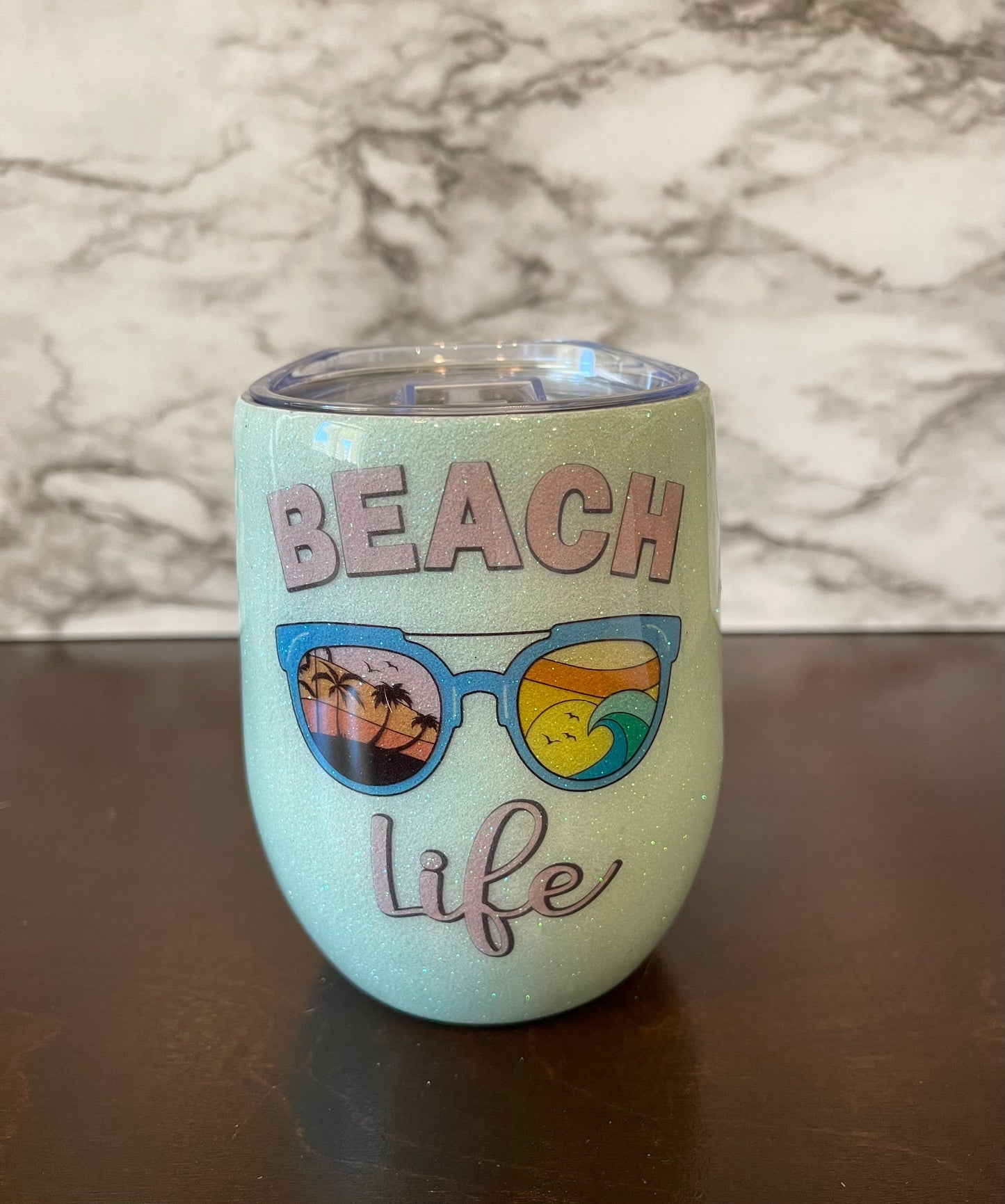 Beach Life wine tumbler