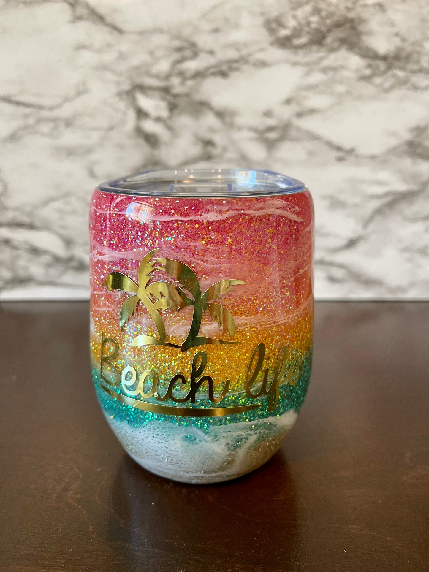 Beach Life wine tumbler