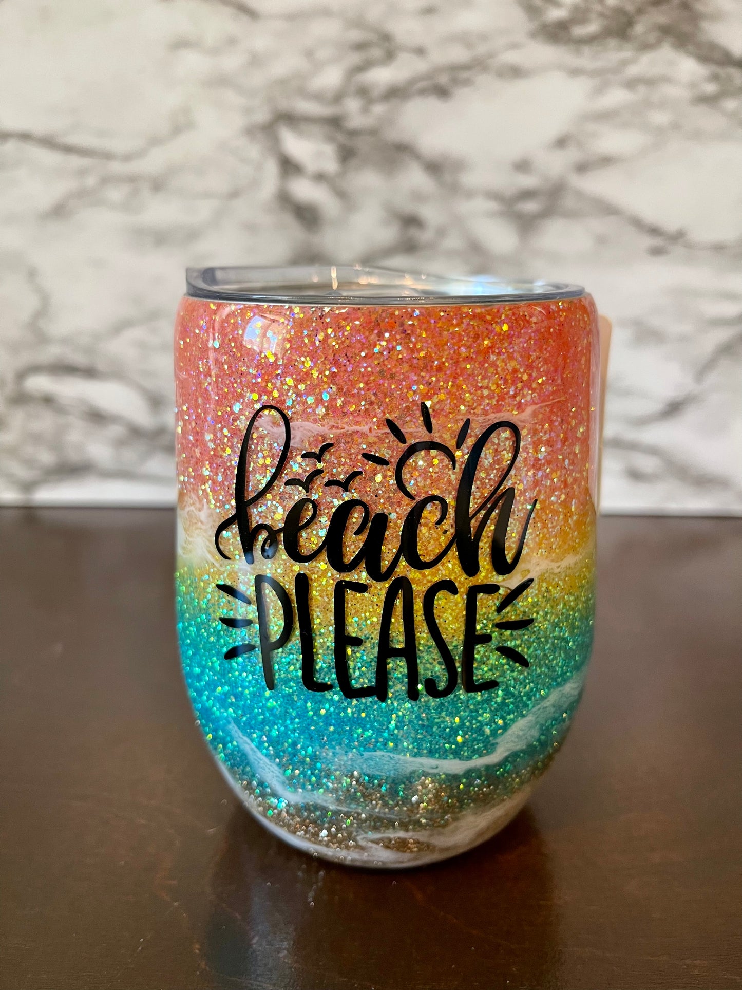 Beach Please wine tumbler