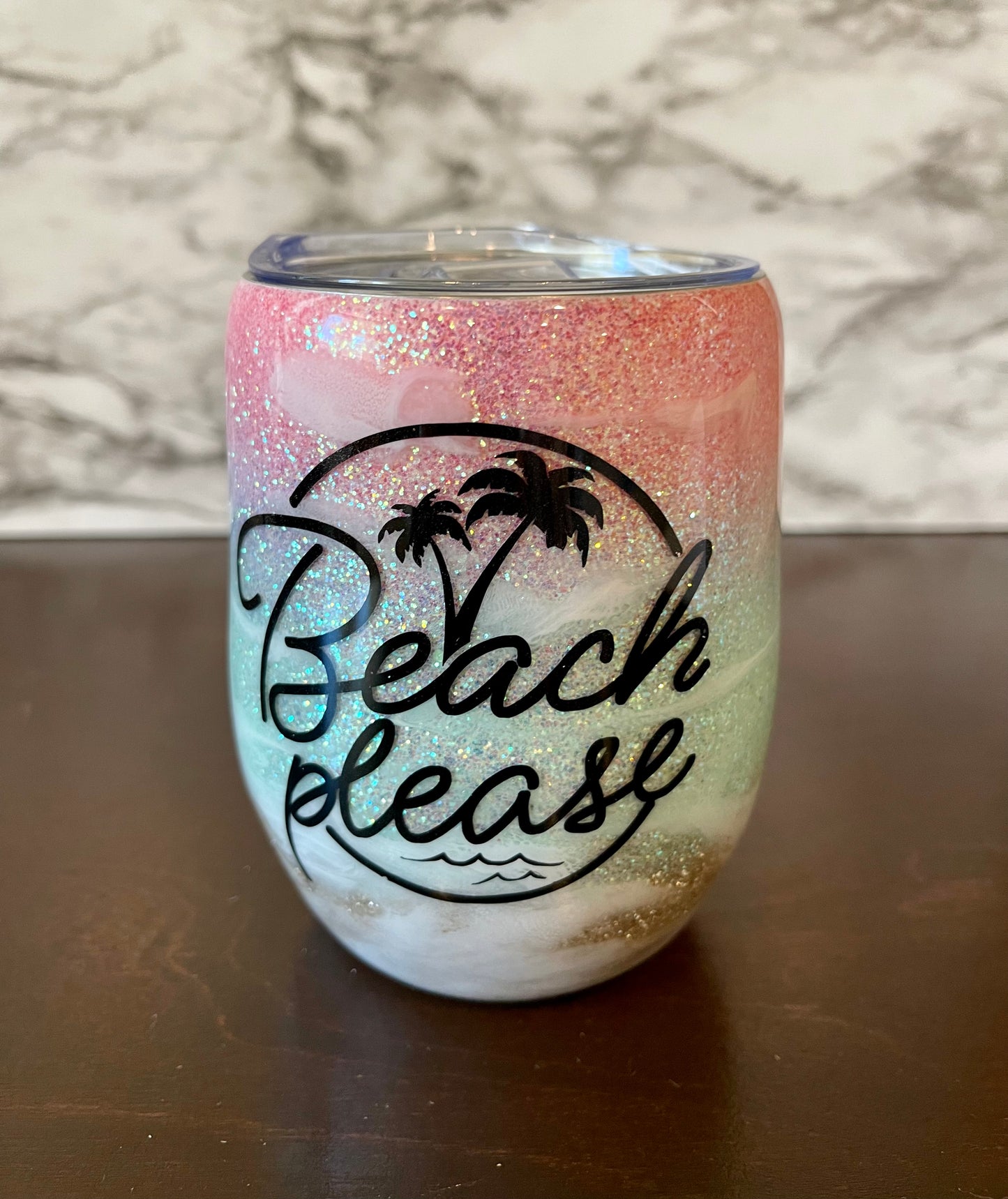 Beach Please wine tumbler