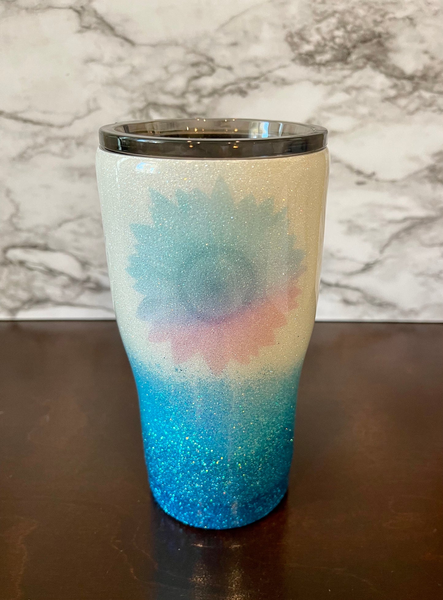 Blue/Pink Pastel glitter Tumbler