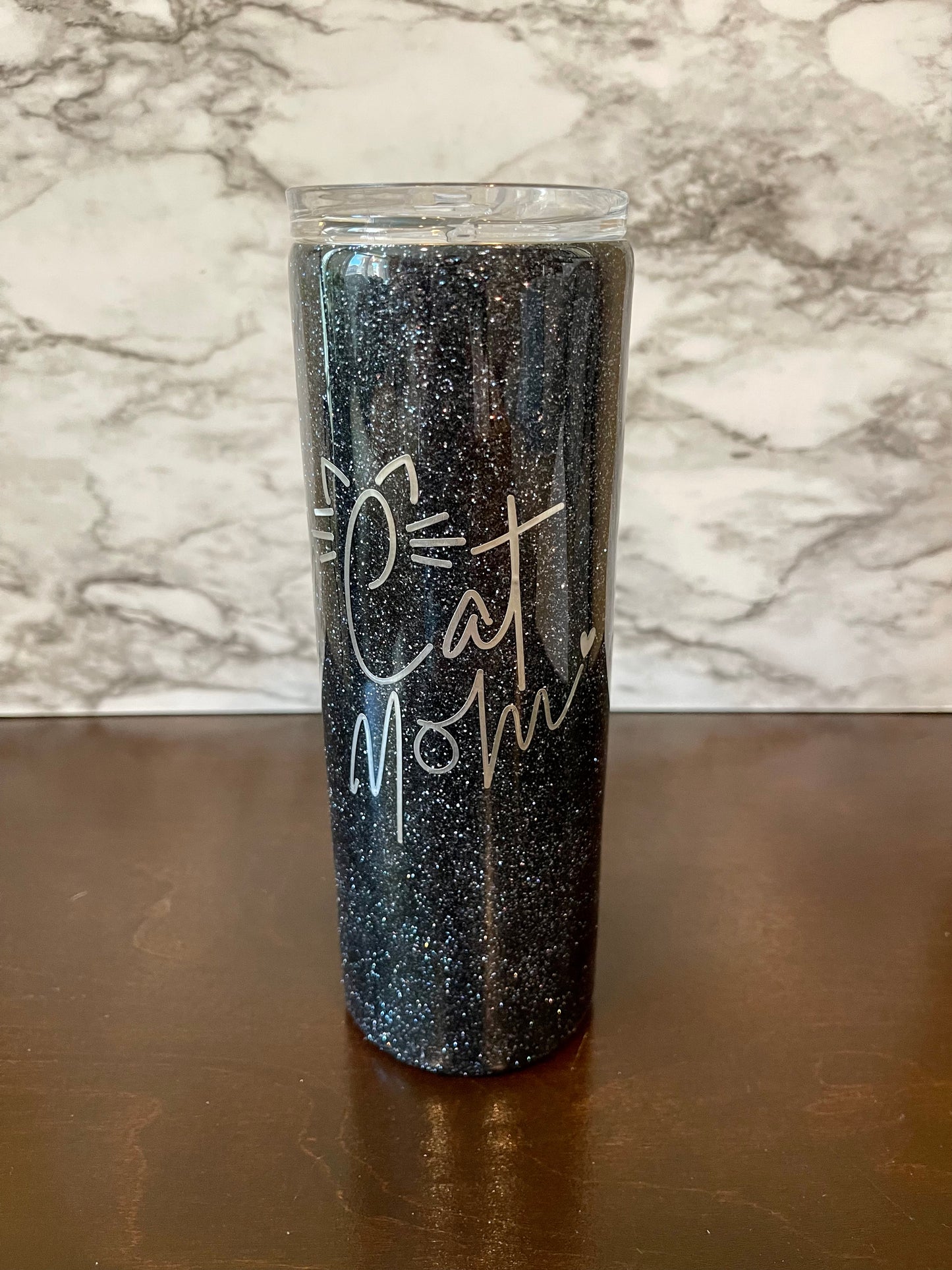 Cat Mom Tumbler (black)