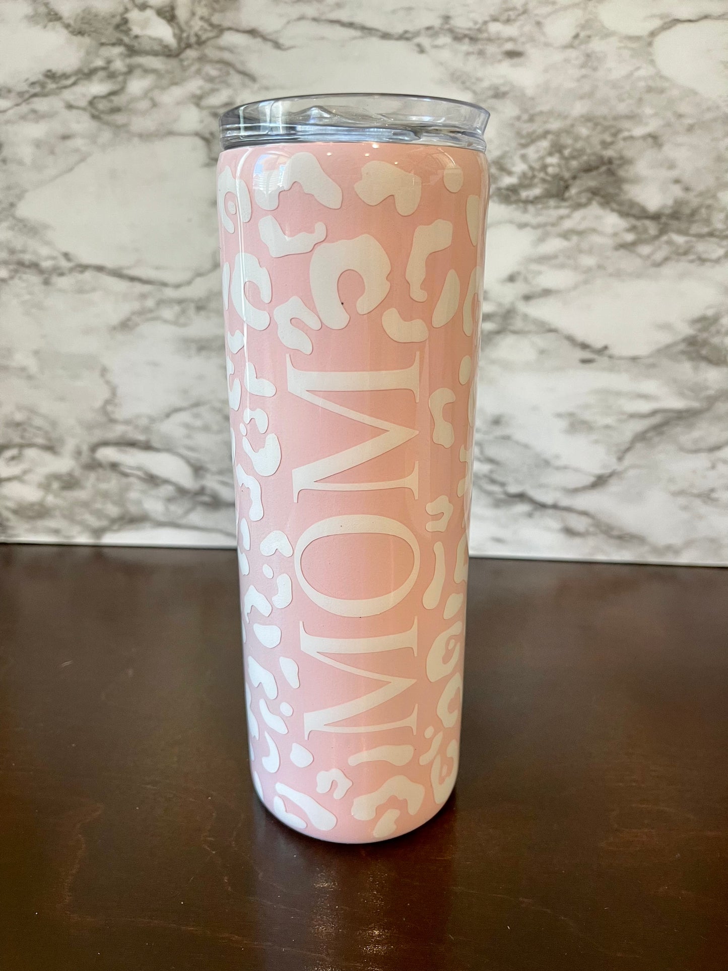 Mom Pink Leopard Tumbler