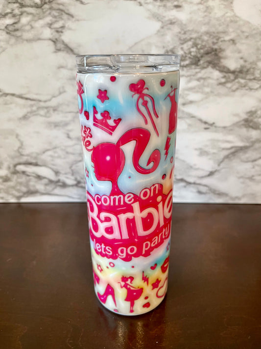 Barbie Come On Let's Party Pastel full wrap Tumbler