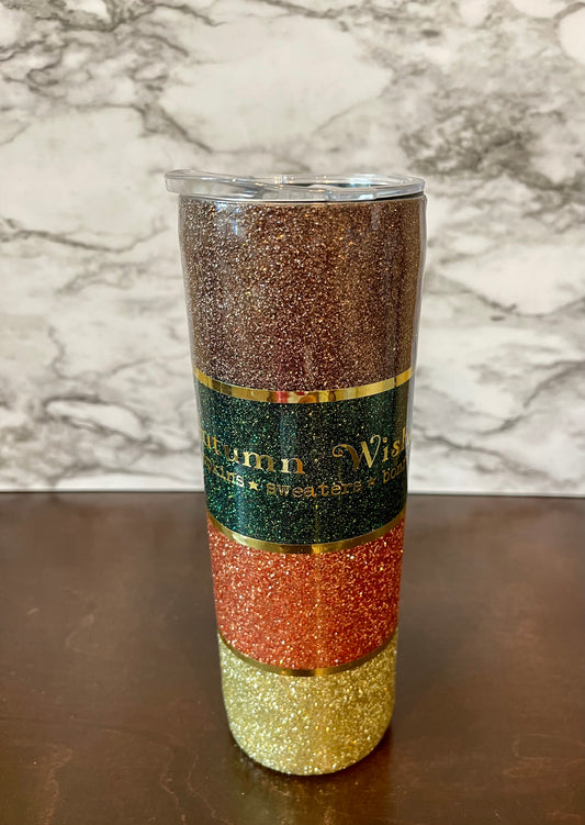 Autumn Wishes Pumpkins, Sweaters, Bonfires 20 oz. Tumbler