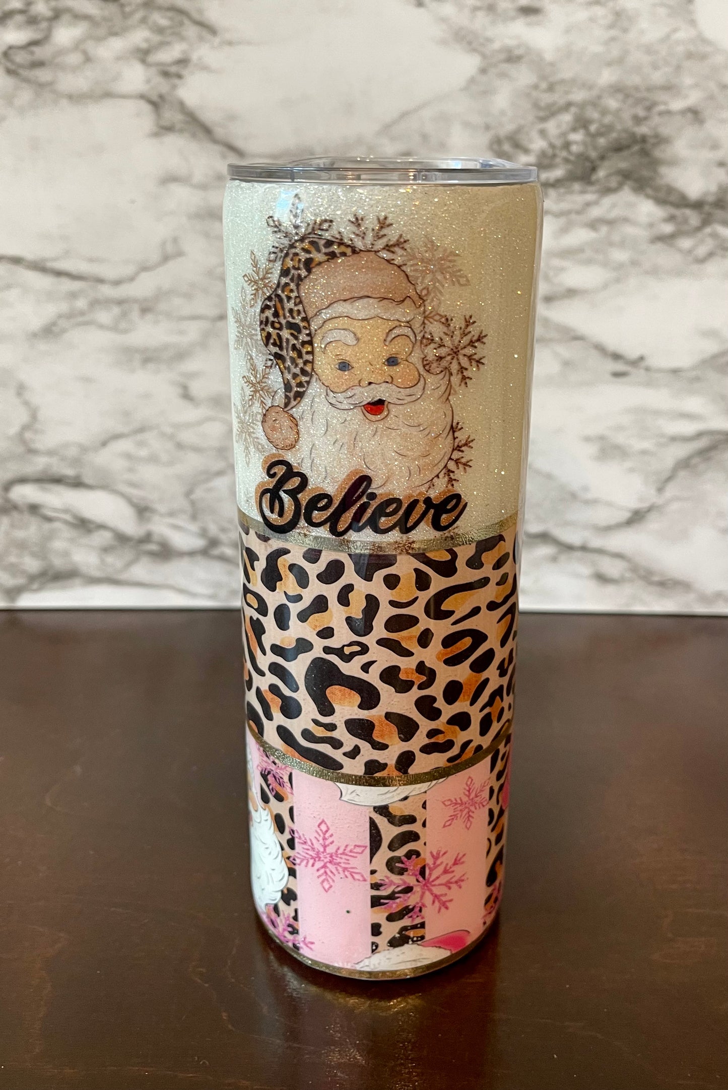 Santa - Vintage Pink - Believe 20 oz. Tumbler