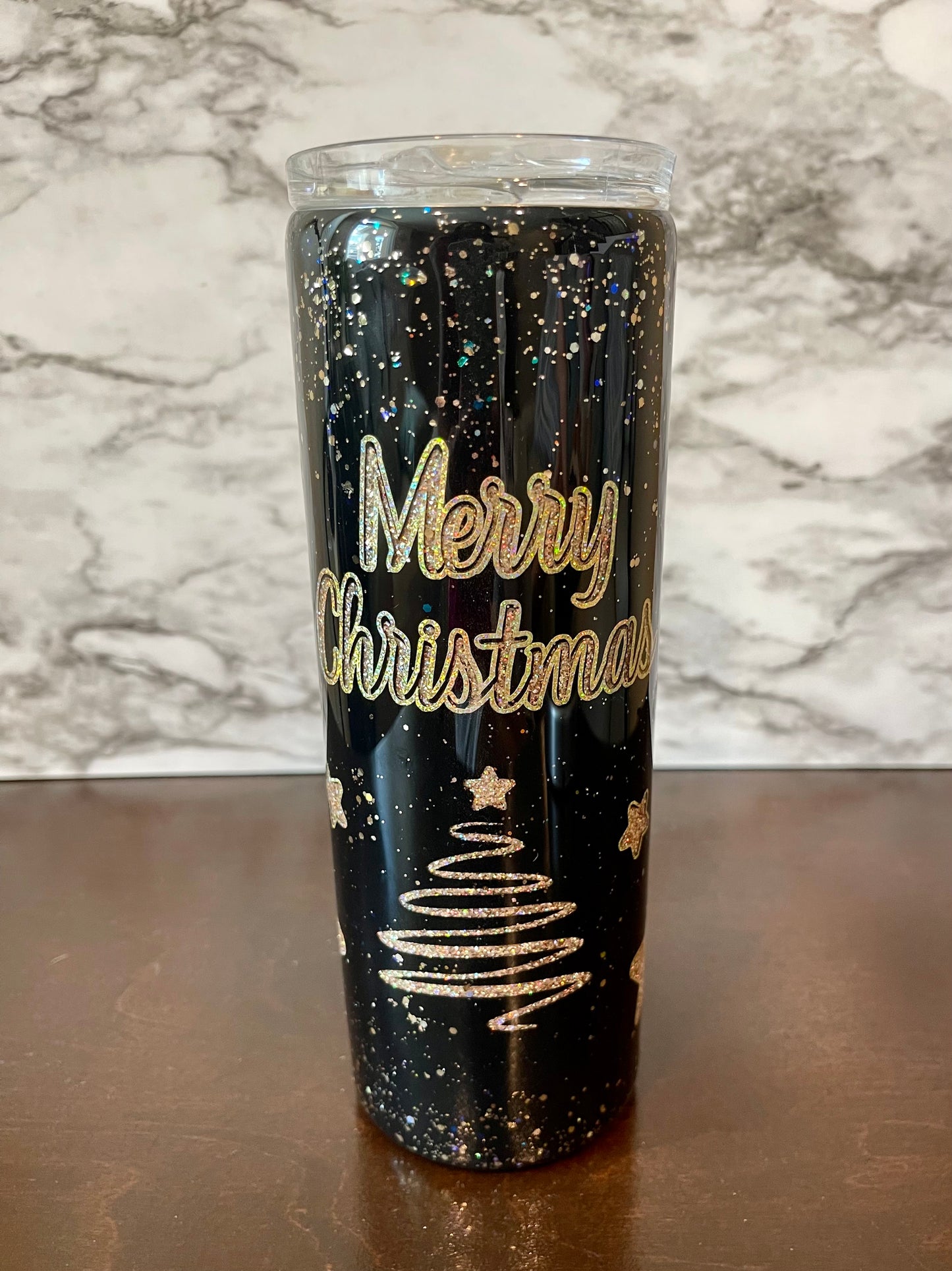 Merry Christmas - black and gold - 20 oz. Tumbler