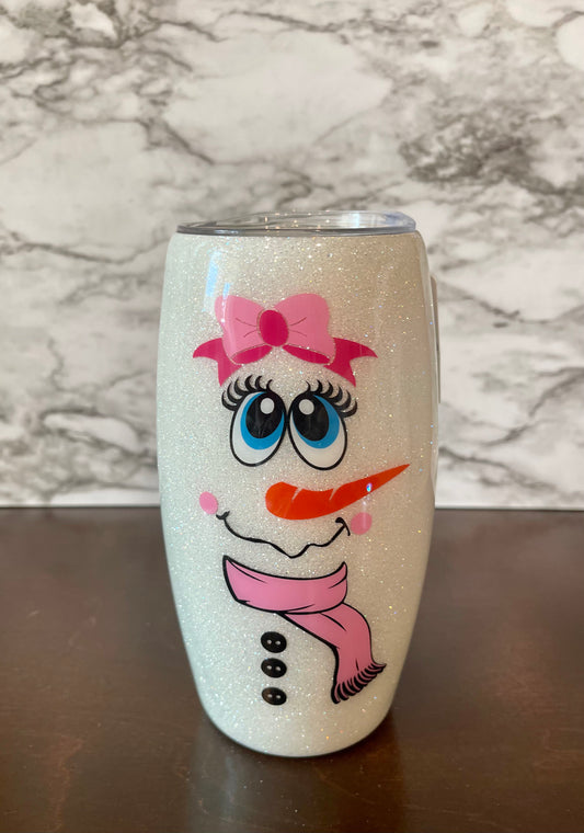 Snowman Girl Barrel Tumbler