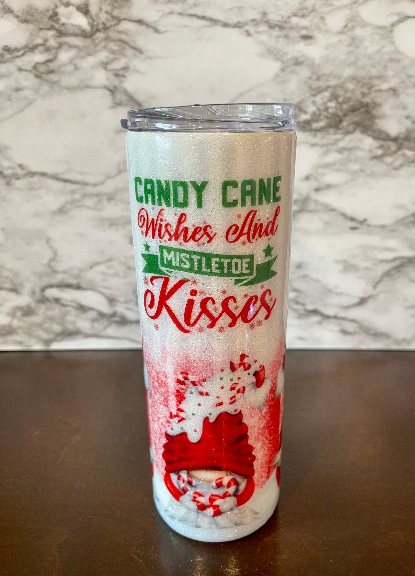 Candy Cane Wishes and Mistletoe Kisses - 20 oz. Tumbler