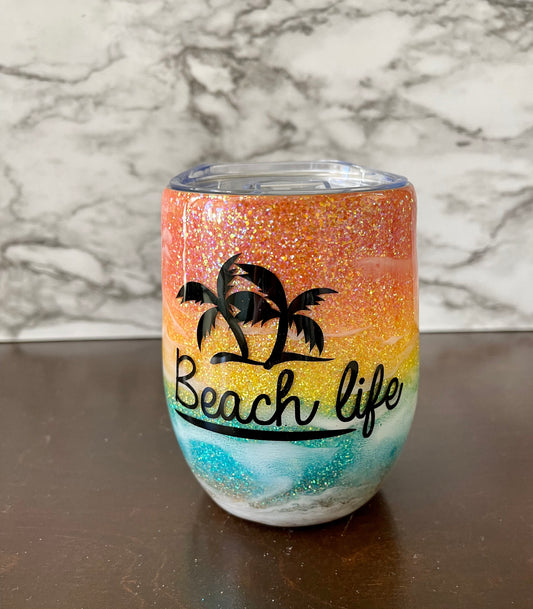 Beach Life Wine Tumbler